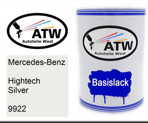 Mercedes-Benz, Hightech Silver, 9922: 500ml Lackdose, von ATW Autoteile West.